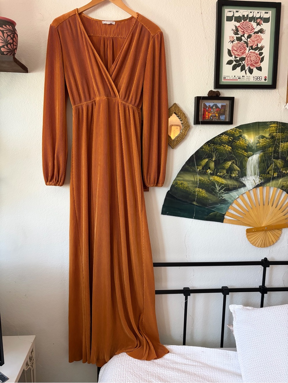 Baltic Born Venus Pleated Maxi Dress – Rust/Copper - Medium